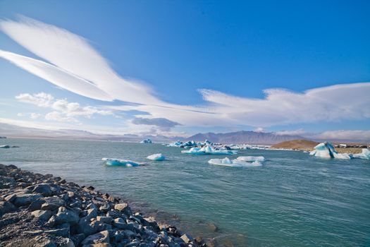 Jokulsarlon Glacier lagoon in Vatnajokull National Park, Iceland