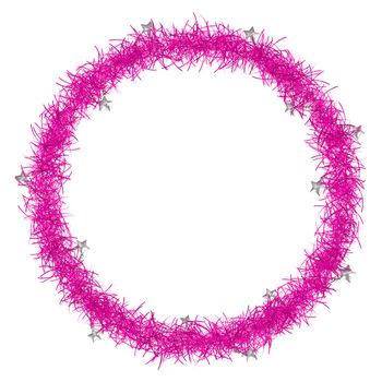 pink christmas tinsel texture background blank for text