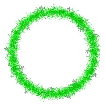green christmas tinsel texture background blank for text