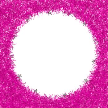 pink christmas tinsel texture background blank for text