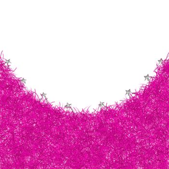 pink christmas tinsel texture background blank for text