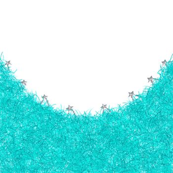 blue christmas tinsel texture background blank for text