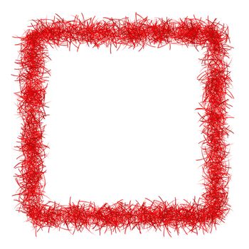 red christmas tinsel texture background blank for text