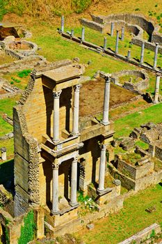 Antique Roman Theater in Volterra, Tuscany, Italy