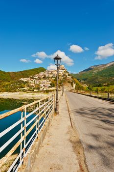 View of the Medieval City Castel di Tora in Italy