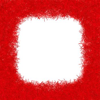 red christmas tinsel texture background blank for text