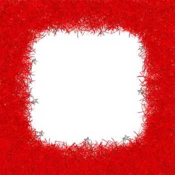 red christmas tinsel texture background blank for text