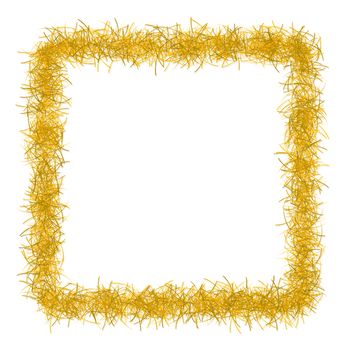 gold christmas tinsel texture background blank for text