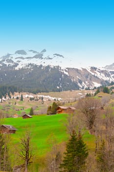 The Small Village High Up in the Swiss Alps