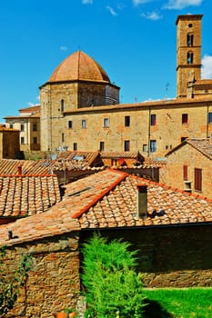 View of the Medieval City of Volterra, Italy