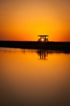 Lake at sunset, Black Point Wildlife Drive, Merritt Island National Wildlife Refuge, Titusville, Florida, USA