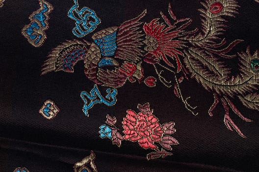 Full frame take of a black kimono fabric