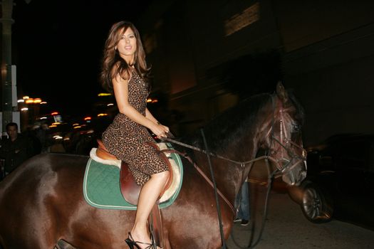 Kerri Kasem and her horse "Playboy" arriving on Sunset Blvd. at the In Touch Pets and their Stars Party with her horse "Playboy," Cabana Club, Hollywood, CA 09-21-05