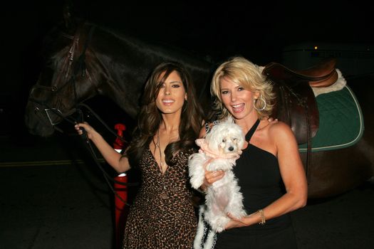 Kerri Kasem and Tamie Sheffield arriving on Sunset Blvd. at the In Touch Pets and their Stars Party with her horse "Playboy," Cabana Club, Hollywood, CA 09-21-05