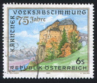 AUSTRIA - CIRCA 1995: stamp printed by Austria, shows castle, trees, circa 1995