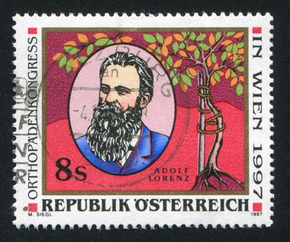 AUSTRIA - CIRCA 1997: stamp printed by Austria, shows Adolph Lorenz, circa 1997