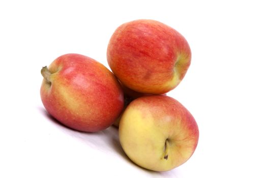 Red apples  isolated on white background.