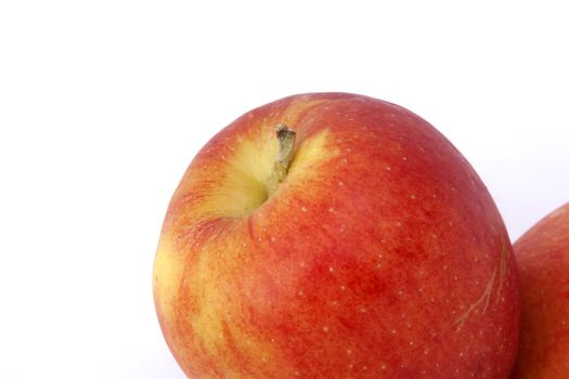 Red apple isolated on white background.