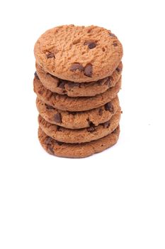 chocolate chip cookies isolated on a white background