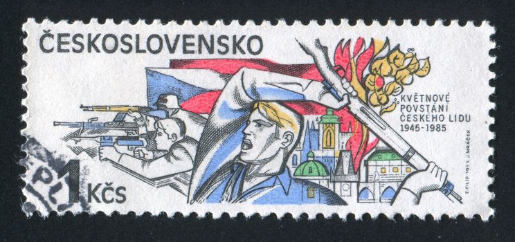 CZECHOSLOVAKIA - CIRCA 1985: stamp printed by Czechoslovakia, shows Uprising, circa 1985
