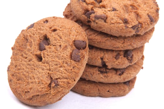 chocolate chip cookies isolated on a white background