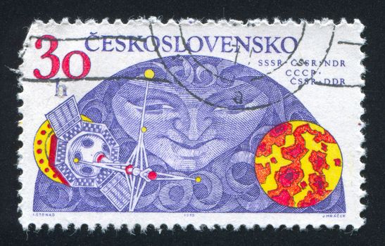 CZECHOSLOVAKIA - CIRCA 1975: stamp printed by Czechoslovakia, shows Study of shortwave solar radiation, circa 1975