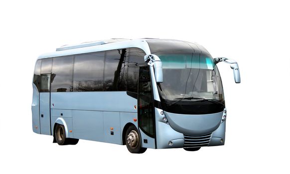 Blue coach with a futuristic design isolated over white background