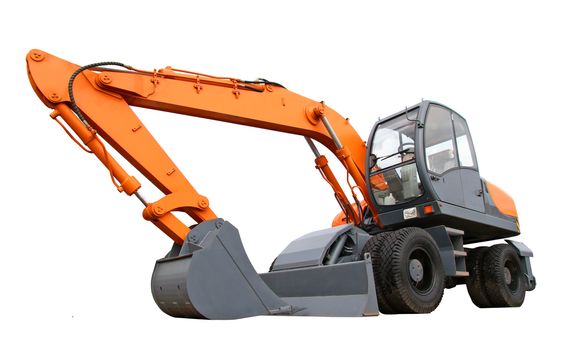 Excavator isolated over white background