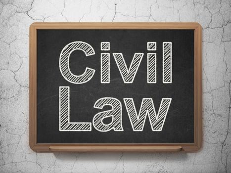 Law concept: text Civil Law on Black chalkboard on grunge wall background, 3d render