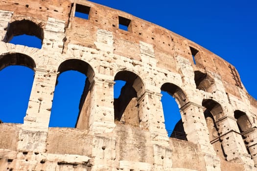 Beautiful view of famous ancient Colosseum in Rome, Italy