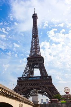 Beautiful view of famous Eiffel Tower in Paris, France