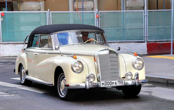 MOSCOW, RUSSIA - JUNE 3: German motor car Mercedes-Benz Type 300 competes at the annual L.U.C. Chopard Classic Weekend Rally on June 3, 2012 in Moscow, Russia.