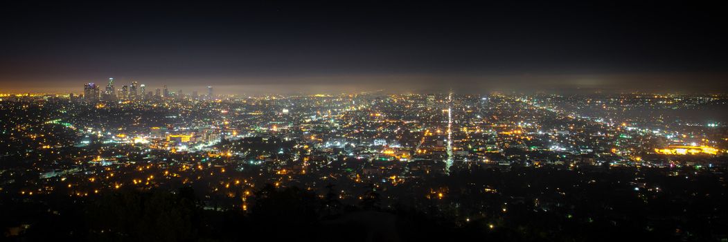 City of Los Angeles as seen from the Griffith Observatory at night, Los Angeles County, California, USA