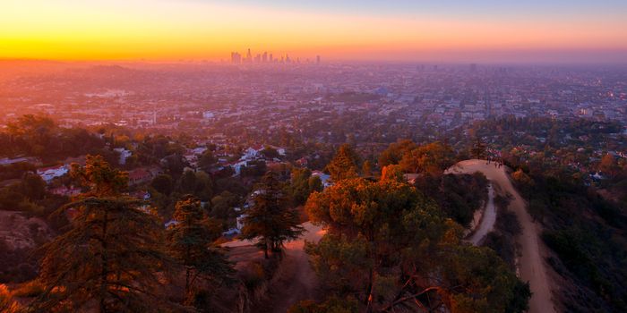 Sunrise view from Griffith Observatory, Los Angeles, California, USA