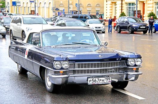 MOSCOW, RUSSIA - JUNE 3: American motor car Cadillac Series 62 competes at the annual L.U.C. Chopard Classic Weekend Rally on June 3, 2012 in Moscow, Russia.