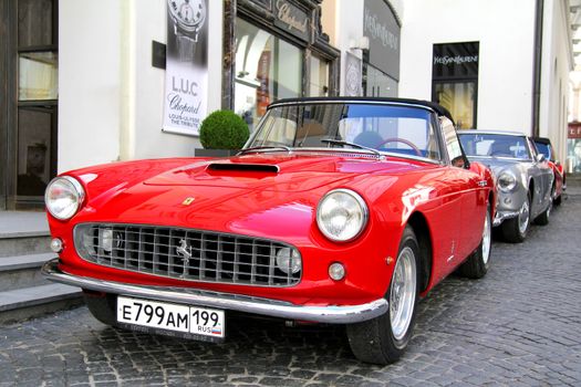 MOSCOW, RUSSIA - JUNE 3: Italian motor car Ferrari 250GT competes at the annual L.U.C. Chopard Classic Weekend Rally on June 3, 2012 in Moscow, Russia.