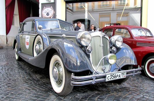MOSCOW, RUSSIA - JUNE 3: German motor car Horch 853 competes at the annual L.U.C. Chopard Classic Weekend Rally on June 3, 2012 in Moscow, Russia.