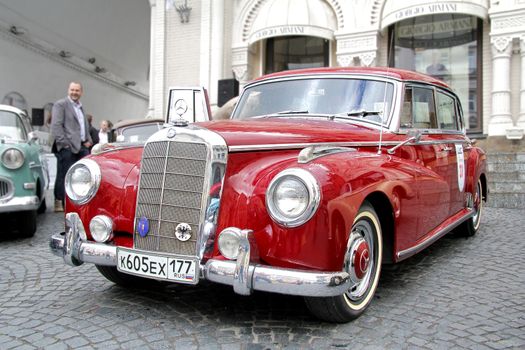 MOSCOW, RUSSIA - JUNE 3: German motor car Mercedes-Benz Type 300 competes at the annual L.U.C. Chopard Classic Weekend Rally on June 3, 2012 in Moscow, Russia.