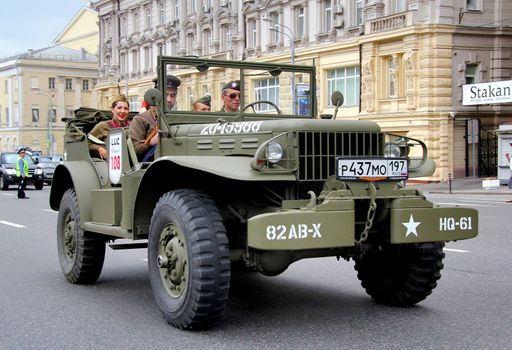 MOSCOW, RUSSIA - JUNE 2: American command car Dodge WC-57 competes at the annual L.U.C. Chopard Classic Weekend Rally on June 2, 2013 in Moscow, Russia.