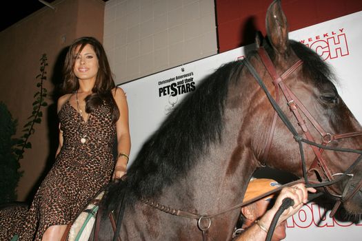 Kerri Kasem arrives on her horse "Playboy" at the In Touch Presents Pets And Their Stars Party, Cabana Club, Hollywood, CA 09-21-05