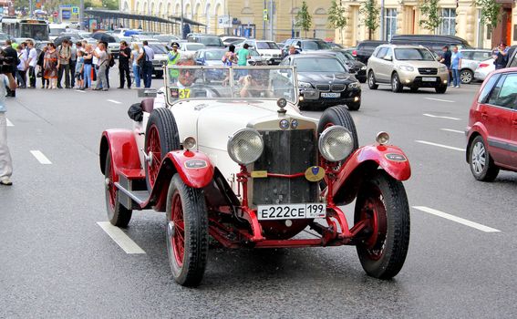 MOSCOW, RUSSIA - JUNE 2: Italian motor car Alfa Romeo RL SS competes at the annual L.U.C. Chopard Classic Weekend Rally on June 2, 2013 in Moscow, Russia.