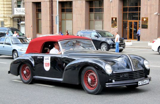 MOSCOW, RUSSIA - JUNE 2: Italian motor car Alfa Romeo 6C competes at the annual L.U.C. Chopard Classic Weekend Rally on June 2, 2013 in Moscow, Russia.