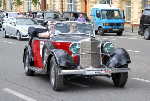 MOSCOW, RUSSIA - JUNE 2: German motor car Mercedes-Benz Type W 18 Typ 290 competes at the annual L.U.C. Chopard Classic Weekend Rally on June 2, 2013 in Moscow, Russia.