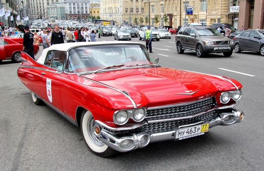 MOSCOW, RUSSIA - JUNE 2: American motor car Cadillac Eldorado competes at the annual L.U.C. Chopard Classic Weekend Rally on June 2, 2013 in Moscow, Russia.