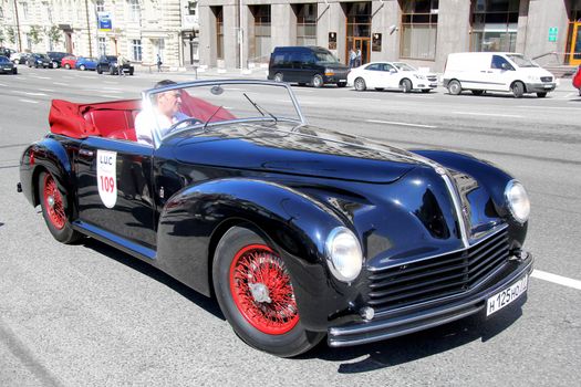MOSCOW, RUSSIA - JUNE 2: Italian motor car Alfa Romeo 6C competes at the annual L.U.C. Chopard Classic Weekend Rally on June 2, 2013 in Moscow, Russia.