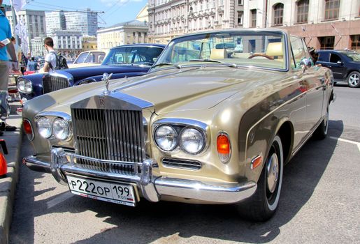 MOSCOW, RUSSIA - JUNE 2: English motor car Rolls-Royce Corniche competes at the annual L.U.C. Chopard Classic Weekend Rally on June 2, 2013 in Moscow, Russia.