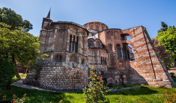 Exterior of Chora Church in Istanbul Turkey