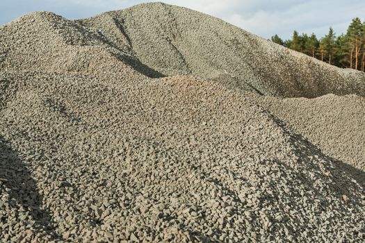 close up view on big pile of gravel