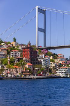 European Side of Bosphorus Bridge Connecting Europe and Asia