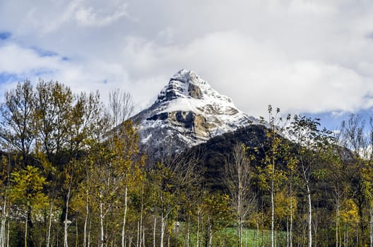 Beautiful look at the mountain, in wither, covered with snow